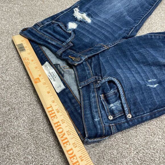 Abercrombie & Fitch womens distress skinny jeans sz 0 25x31 blue jeans denim - Picture 9 of 12